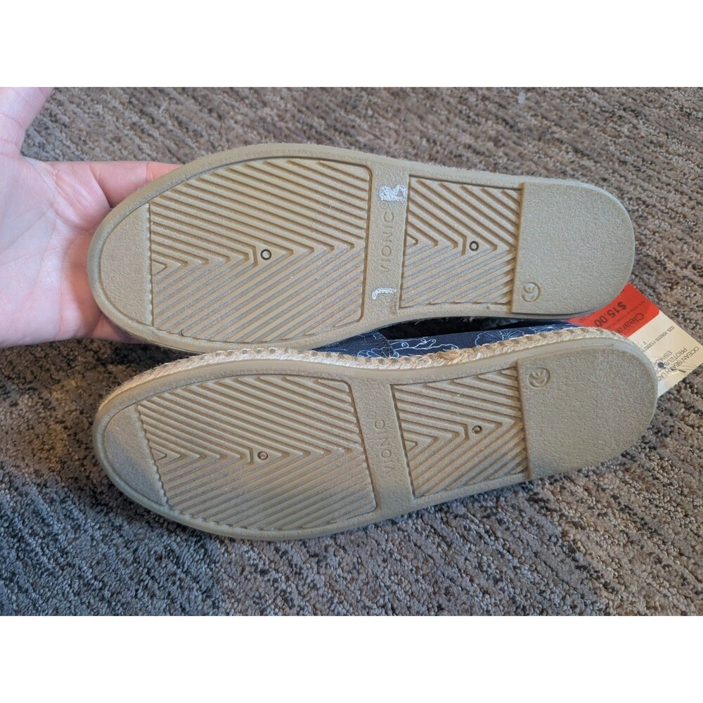 Vionic Beach Canva S 9 Laguna Espadrille Slip-On Shoes Blue Ocean Flats Women's - Picture 4 of 6